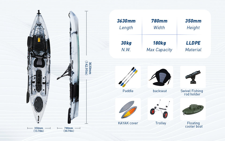 Roto Molded Fishing Kayak 12ft